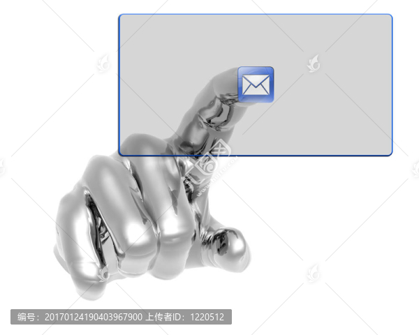 3D手推透明藍色按鈕