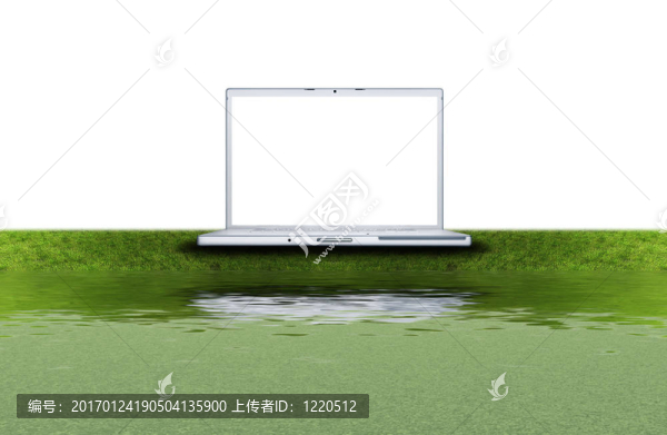 綠色筆記本上的空白筆記本電腦