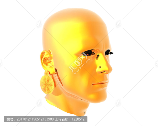 3d男人質(zhì)感與金耳環(huán)頭