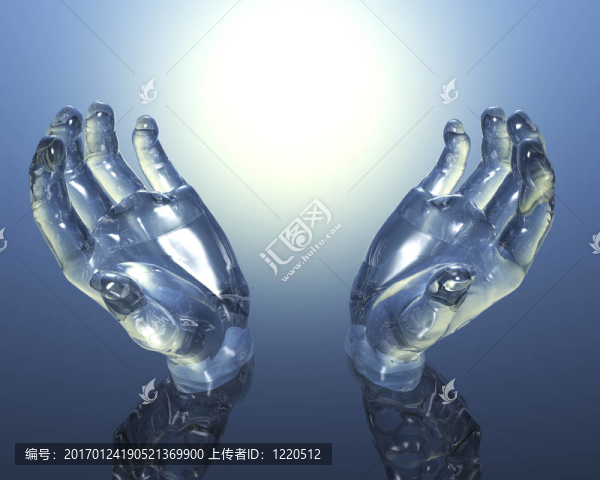 3D玻璃的手