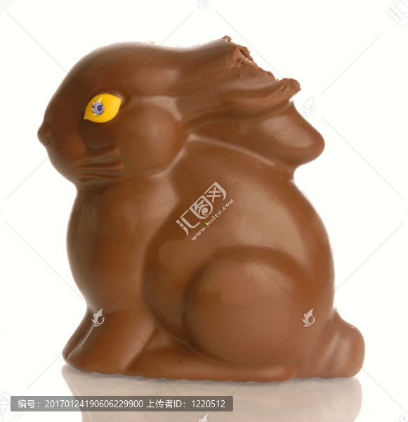 缺少耳朵的巧克力兔子