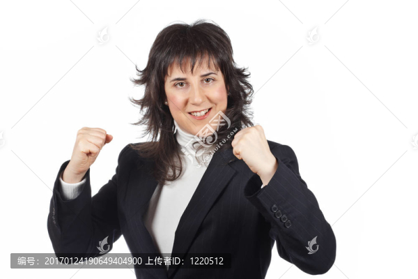 興奮的女商人
