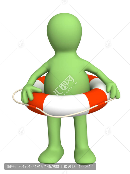 一個救生圈三維木偶