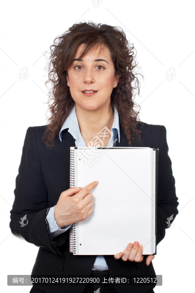 商業(yè)女性展示一張白紙