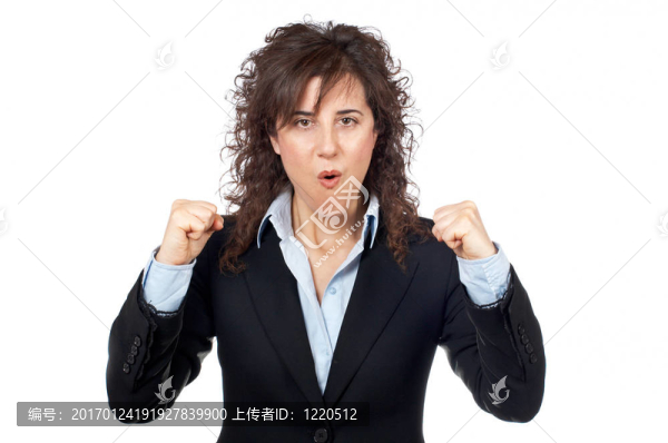 興奮的女商人