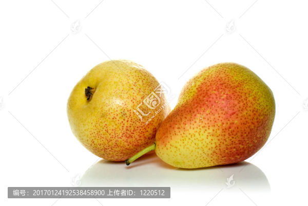 點(diǎn)狀黃色紅色梨對(duì)