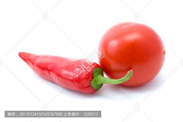 紅色的番茄和辣椒