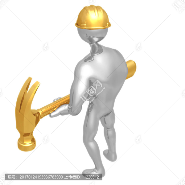 建筑工人用巨錘