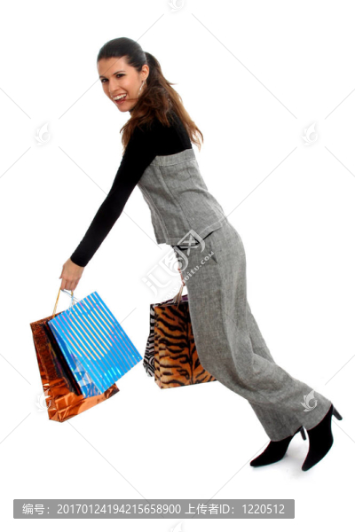 快樂購物的女人