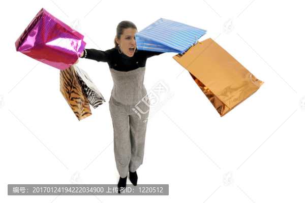 快樂購物的女人