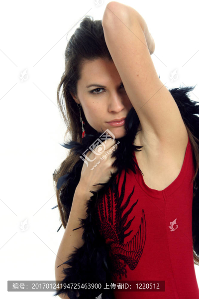 穿紅衣服的女士