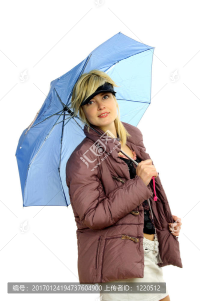 帶傘的時尚模特