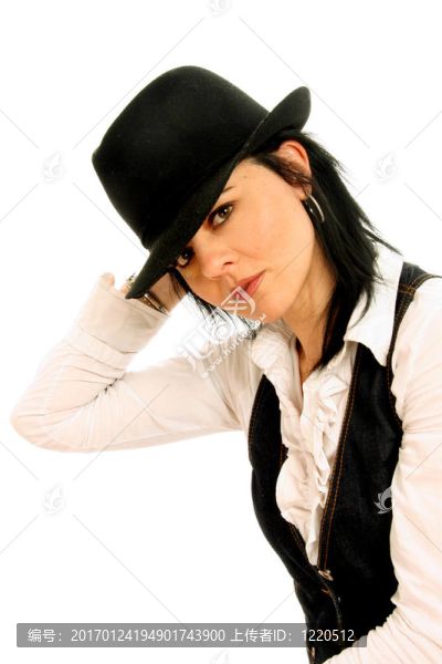 戴帽子的女士