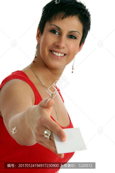 帶名片的女人。
