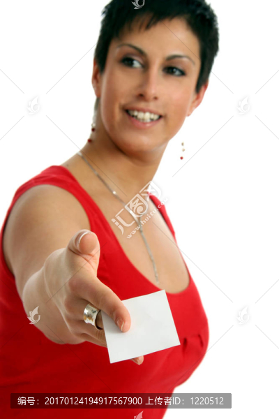 帶名片的女人。