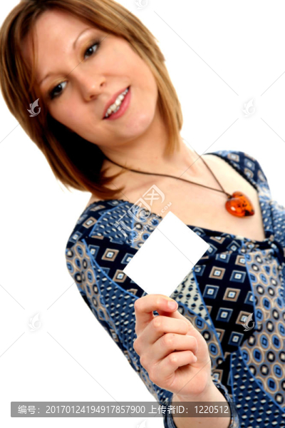 帶名片的女人。