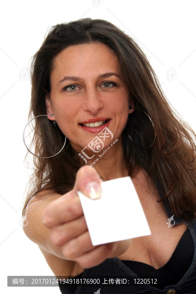 帶名片的女人。