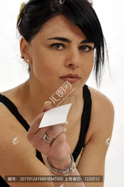 帶名片的女人。