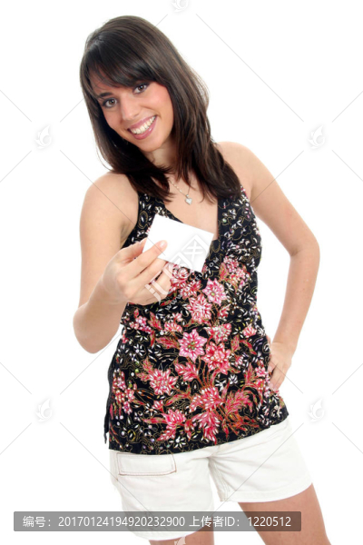 帶名片的女人。