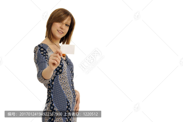 帶名片的女人。