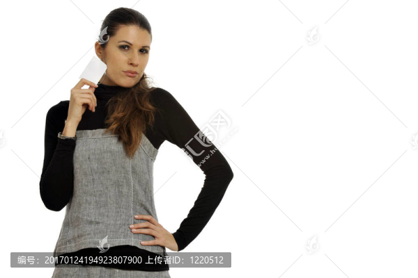 帶名片的女人。