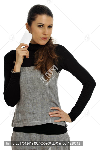 帶名片的女人。