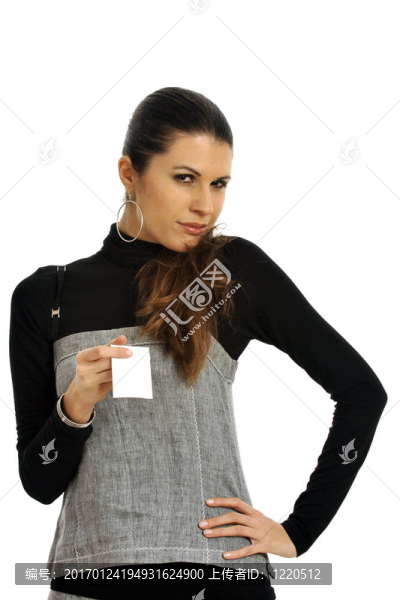 帶名片的女人。