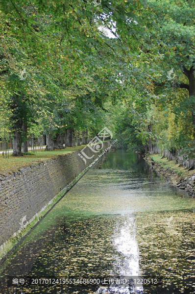 castle,Chenonceau在公園壯麗的秋天