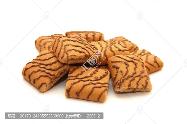 在白色背景上的一點小餅干