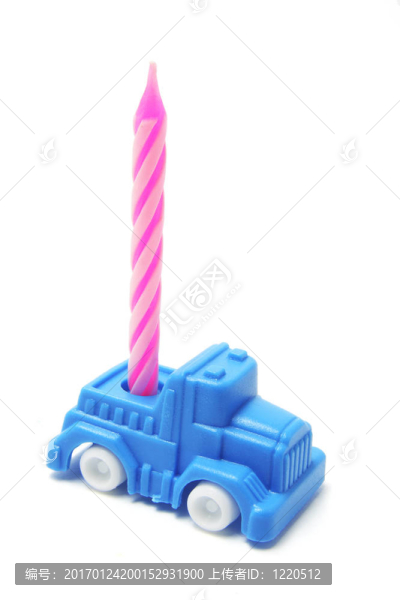 帶生日蠟燭的玩具車