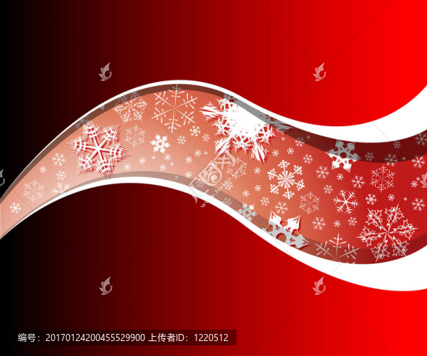 帶雪花的紅色圣誕卡