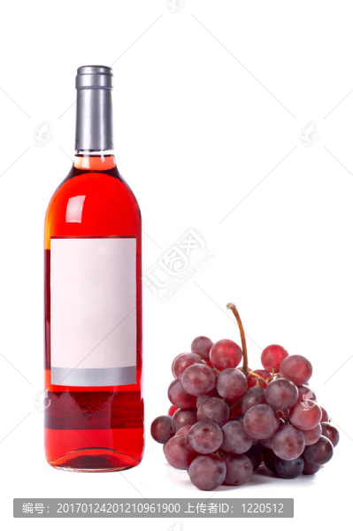 葡萄束和酒瓶