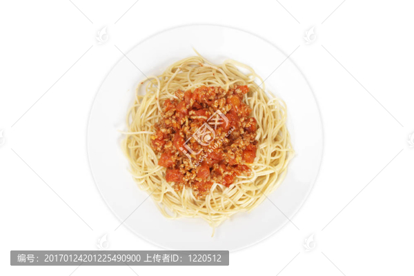 意大利面配番茄醬和肉