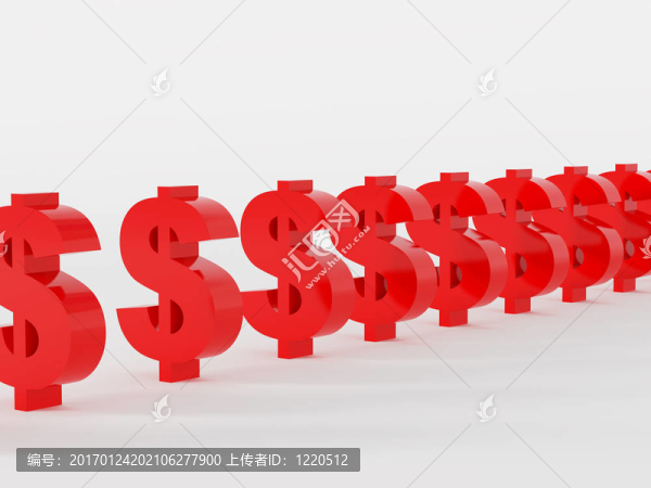 三維渲染的紅美元