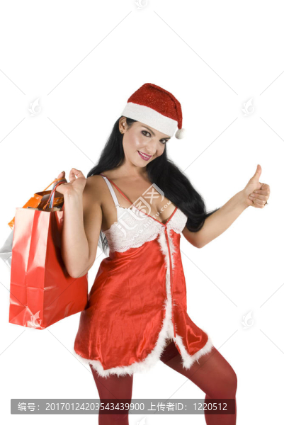 Santa女性拇指向上