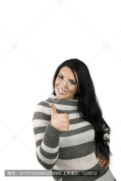 女人豎起大拇指