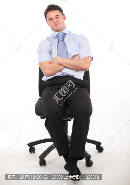 商人坐在椅子上