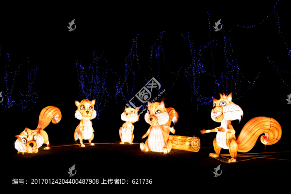 松鼠花燈