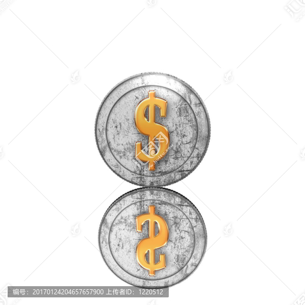 金色的硬幣與反射鏡-匯圖網(wǎng) www.fosd68.com 金色的硬幣與反射鏡