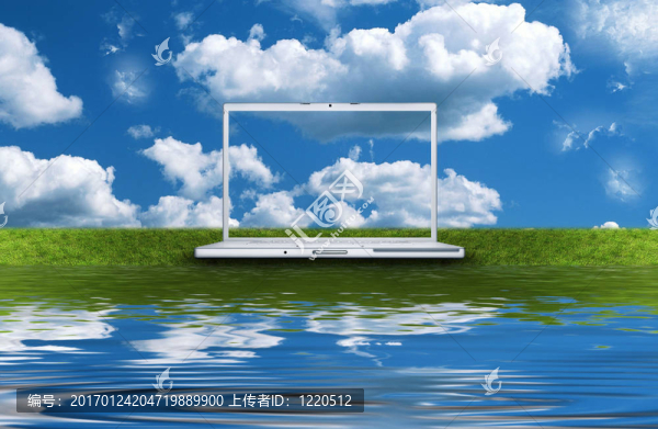 綠色筆記本上的空白筆記本電腦