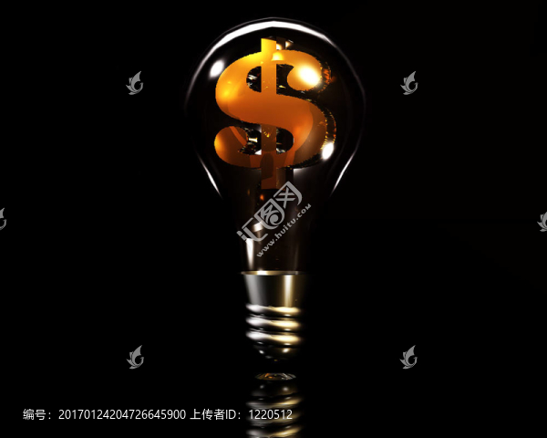 帶有黃金美元符號(hào)的3D燈