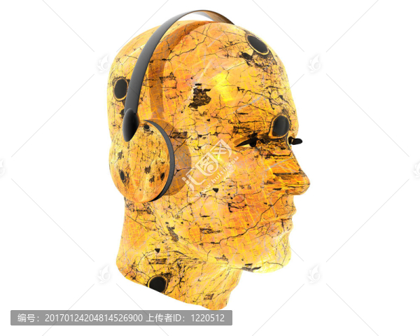 3D男人質(zhì)感的臉與耳機
