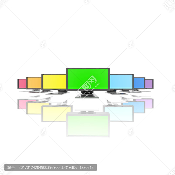 顯示器上的白色的一列孤立的
