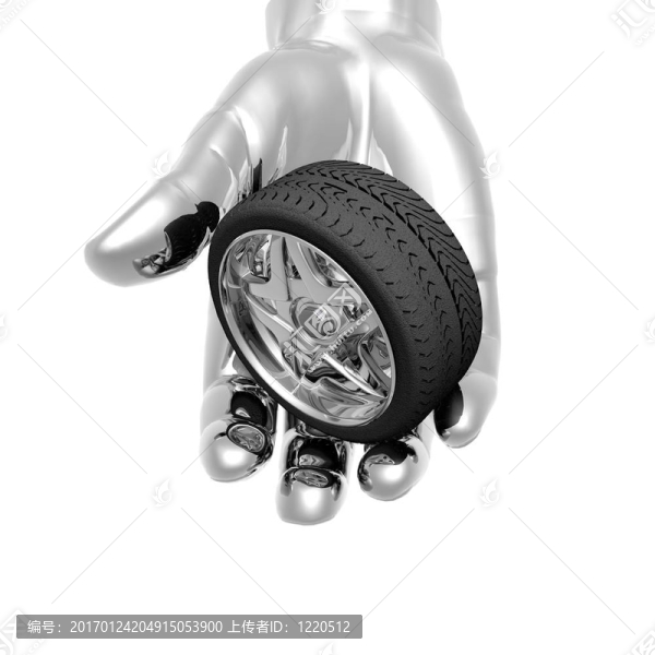 汽車輪胎車輪在手上