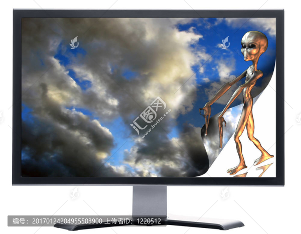 監(jiān)控與三維異形和卷曲的天空