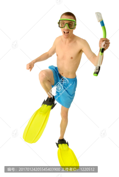 度假者準備潛水