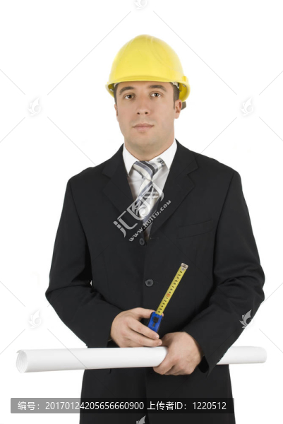 帶有測量工具的建筑師