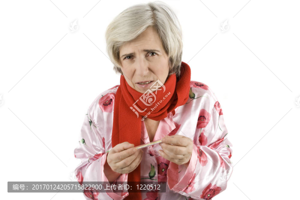 患流感的老年婦女