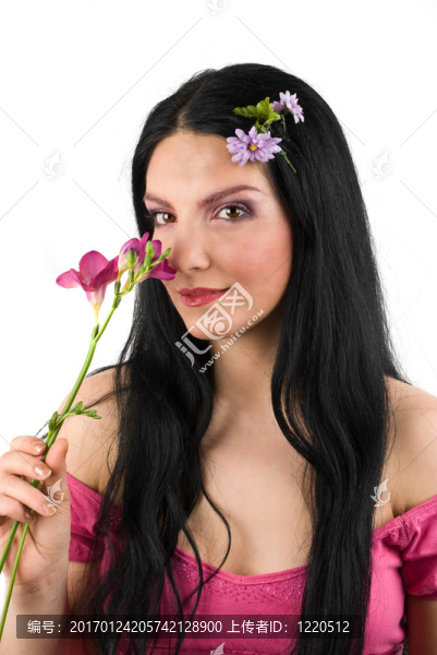 春女人與花