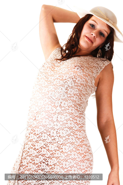 戴帽子的女人。